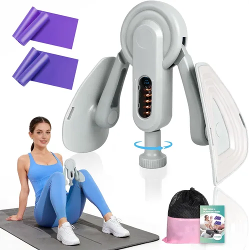 Ejercitador interior de muslo para mujer, entrenador de muslos ajustable con bandas de resistencia para terapia física para mujeres, para yoga, dar