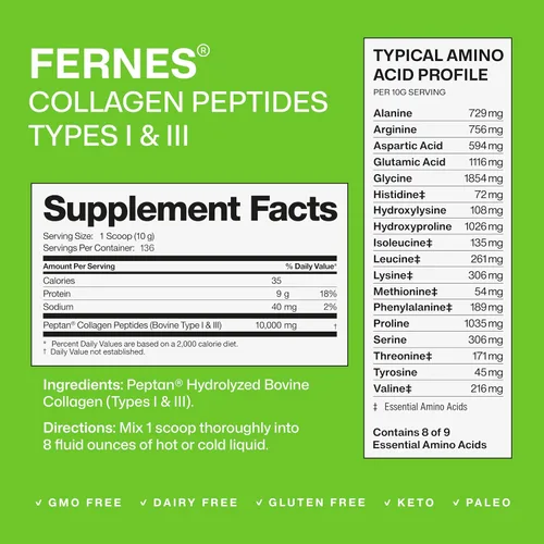Miniatura 2 de Colágeno hidrolizado para mujeres y hombres (3 libras) tipo I y III sin sabor y sin olor, polvo de fácil mezcla, péptidos de proteína peptán