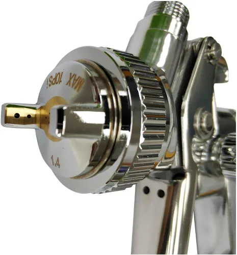 Miniatura 6 de meite Boquilla de 0.06 pulgadas, 30 PSI de alimentación por gravedad, diseño HVLP, pistola de pulverización de aire profesional - MT-4001-14G