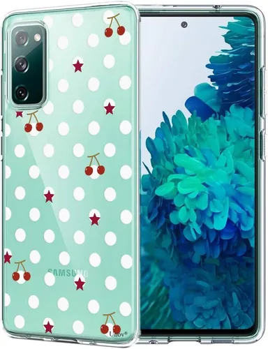 Miniatura 12 de Unov Funda para Galaxy S20 FE transparente con diseño de TPU suave absorción de golpes, diseño delgado en relieve patrón protector (gato negro)