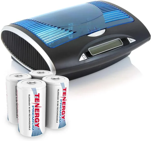 Miniatura 9 de Tenergy Baterías C recargables prémium y cargador de batería inteligente LCD T9688 para baterías NIMH/NICD AA/AAA/C/D/9V, paquete de 4 celdas