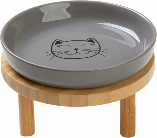 Miniatura 16 de Lusifaco - Cuencos poco profundos para comida de gato, tazón de cerámica de 5.9 pulgadas de ancho para gatos de interior, juego de platos para gatos