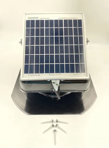 Miniatura 2 de Solar Mega RoofBlaster 2.0 con ventilación negra (montaje en panel solar ajustable) Ventilación solar del ático Ventilación solar de techo