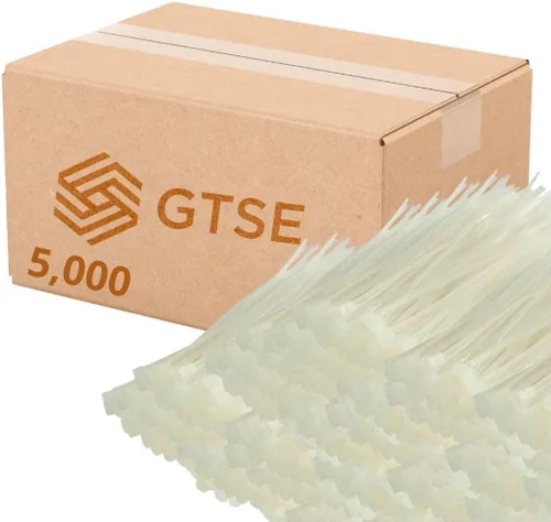 Miniatura 152 de GTSE - Paquete de 100 bridas con cremallera de 20.3 cm, color plateado/gris, 8.06 kg de resistencia, bridas de nailon grises resistentes a los rayos