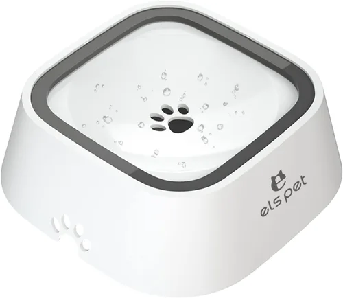 Miniatura 8 de ELS PET - Dispensador de agua sin derrames y de alimentación lenta - Tazón de viaje de gran capacidad de 70oz/2L para perros y gatos (Gris)