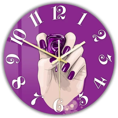 Miniatura 17 de Reloj de pared de salón de uñas de 12 pulgadas, nombre personalizado, regalo de técnico de uñas, reloj de pared silencioso sin tictac, funciona