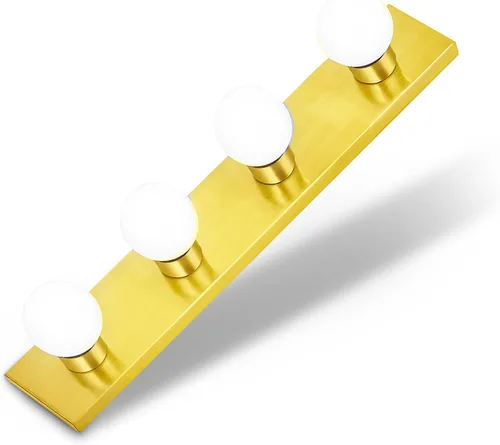 Miniatura 10 de Lighting Five Light Vanity Strip - Lámpara de espejo estilo Hollywood con placas cromadas, accesorios de grado de salón para dormitorio, baño