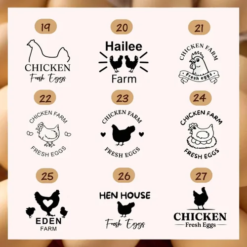 Miniatura 6 de Sellos de huevos personalizados para huevos frescos Sello de huevo de goma personalizado Etiquetas de huevos de granja Regalos de gallinero