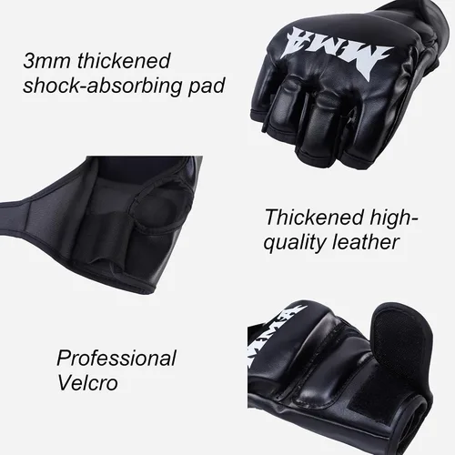 Miniatura 3 de 1 par de guantes de entrenamiento de boxeo: guantes de perforación de superficie de poliuretano para principiantes, guantes de entrenamiento