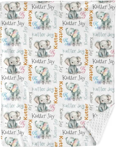 Miniatura 25 de Mantas de bebé personalizadas para niños, manta de felpa suave de doble capa con respaldo de puntos, manta personalizada de oso minky, manta de bebé