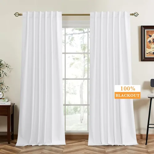 Miniatura 86 de RYB HOME - Cortinas de terciopelo beige, cortinas decorativas resistentes con pestaña trasera, cubierta de privacidad para oscurecer habitación