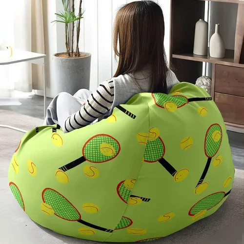 Miniatura 3 de Lukery Puf de almacenamiento de animales de peluche 3D para niños y adultos, puf rellenable (sin relleno) para sala de estar, sofá perezoso lavable