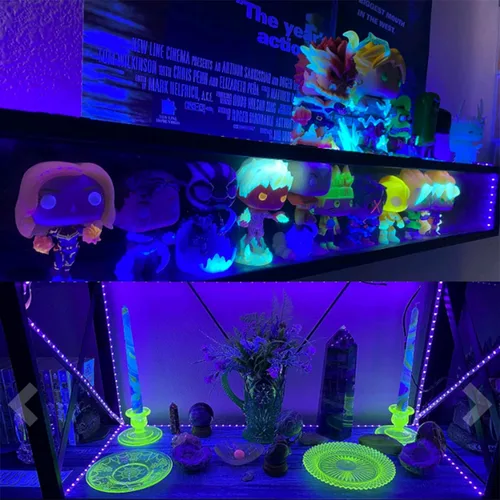 Miniatura 3 de Ontesik Tira de Luz Negra, 40ft/12m Luz UV Negra Flexible con kit LED, 720 Cuentas de Lámpara, Luz UV de 12V, Danza Interior, Decoración