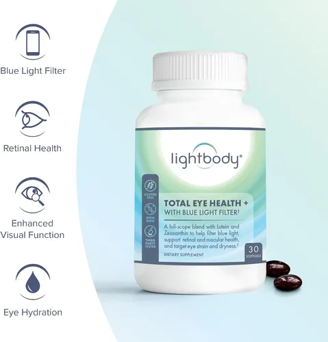 Miniatura 2 de Lightbody Total Eye Health+ - Suplementos oculares de luteína y zeaxantina con extractos de plantas para bienestar visual y comodidad diaria