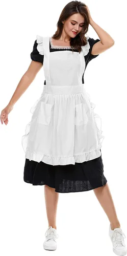 Miniatura 5 de Delantal retro ajustable con bolsillos, tamaño pequeño a grande para mujer de LilMents