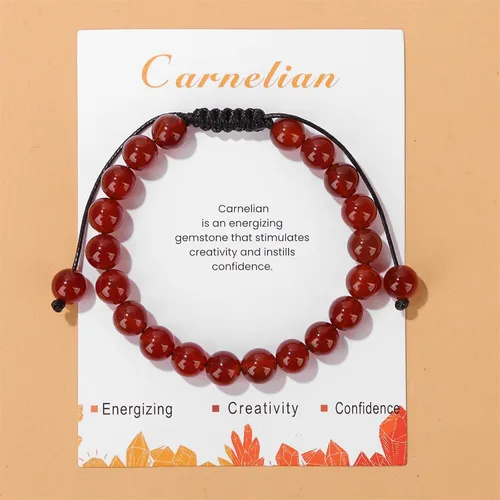 Miniatura 50 de Pulsera de cristal curativo para mujer de 0.315 in, pulsera de cuentas de cristal natural ajustable hecha a mano, joyería curativa, regalo