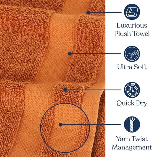 Miniatura 4 de Toalla de baño de felpa de algodón orgánico de lujo Certificado GOTS y OEKO-TEX Toallas de calidad hotelera premium Tecnología Feather Touch