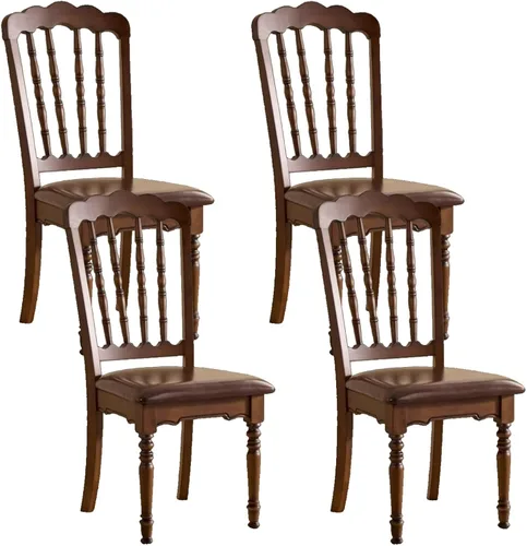 Miniatura 12 de Dining Room Chairs Retro Wooden Dining Chairs with Slatted Backrest, Classic Armless Church Chair for Restaurants/Kitchens, Church(No Cushion,2PCS)