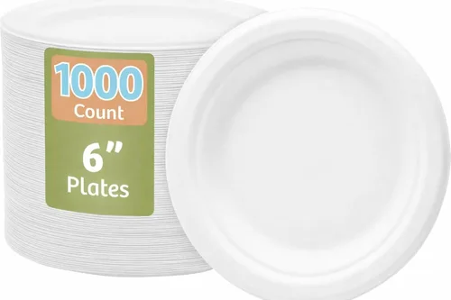 Miniatura 14 de Nicole Home Collection Platos de papel desechables compostables de 10 pulgadas, 100 % bagazo, biodegradables, ecológicos, caña de azúcar natural