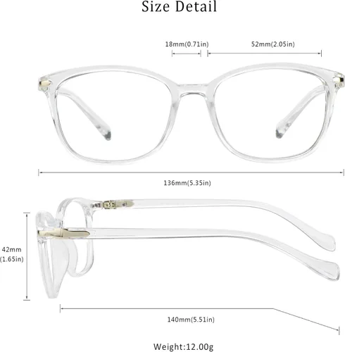Miniatura 4 de LifeArt Lentes de bloqueo de luz azul, antifatiga ocular, anteojos de lectura para computadora, gafas de TV para hombres y mujeres 03_Nola_Clear
