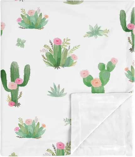 Sweet Jojo Designs Manta envolvente de seguridad para recién nacido o niño pequeño, con diseño de cactus y flores, estilo bohemio, con estampado