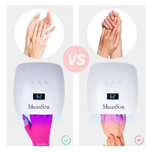 Miniatura 5 de MelodySusie Guantes UV para lámpara de uñas de gel, guantes profesionales de protección UV UPF50+ para manicuras, guante sin dedos para cuidado