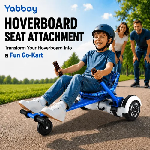 Miniatura 3 de Eco-Friendly Hoverboard Seat Attachment Colorful Printed Seat, Swivel Wheel & Adjustable Length, Fits 6.5", 8", 8.5" & 10" Hoverboards for Kids &