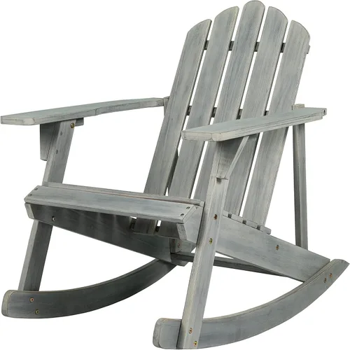 Miniatura 9 de JONATHAN Y Kiawah PAT1000D - Silla mecedora Adirondack de madera de acacia, resistente a la intemperie, para patio, terraza, jardín y hoguera, Negro