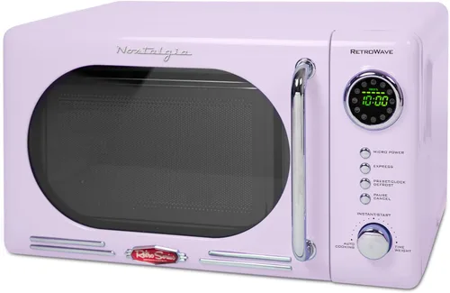 Miniatura 35 de Nostalgia Horno microondas retro compacto para encimera, 0.7 pies cúbicos, 700 vatios con pantalla digital LED, bloqueo para niños, interior fácil