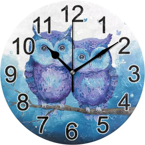 Miniatura 69 de Hummingbird - Reloj de pared de resorte redondo de 10 pulgadas, sin tictac, silencioso, funciona con pilas, reloj analógico atómico de cuarzo