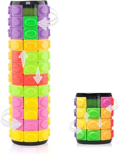 R.Y.TOYS Juguete para ansiedad, rompecabezas de cubo mágico, rompecabezas de cerebro para adultos, juego de mano inquieto de lógica giratoria y