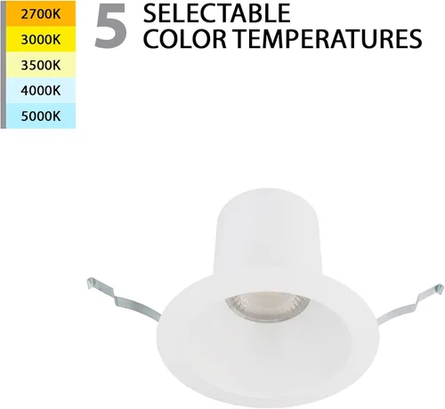 Miniatura 4 de WAC Lighting Blaze - Luz LED empotrable redonda de 6 pulgadas con kit de marco de nueva construcción, 5-CCT seleccionable 25 W, 2500 lúmenes