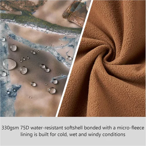 Miniatura 6 de BASSDASH Pantalones de caza con aislamiento de empalme, resistentes al agua, camuflados, tácticos, reforzados, resistentes al viento