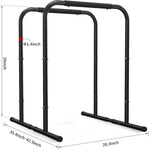 Miniatura 5 de leikefitness Estación de Dominadas y Dips Estación de Entrenamiento de Fuerza para Dips de Tríceps y Flexiones para Gimnasio en Casa