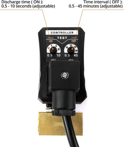 Miniatura 6 de QWORK Válvula automática de drenaje de condensado temporizada, 1/2" CA 110V, válvula de drenaje de acción directa de 2 vías, enchufe EE. UU