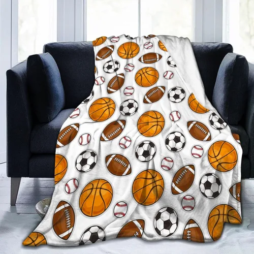 Miniatura 13 de Manta morada con patrón divertido de pelota de golf, ropa de cama suave, cálida y acogedora, manta de franela de vellón de felpa, regalos para niños