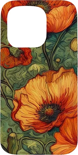 Miniatura 14 de iPhone 16 Floral Van Gogh Style Poppy Flower Case