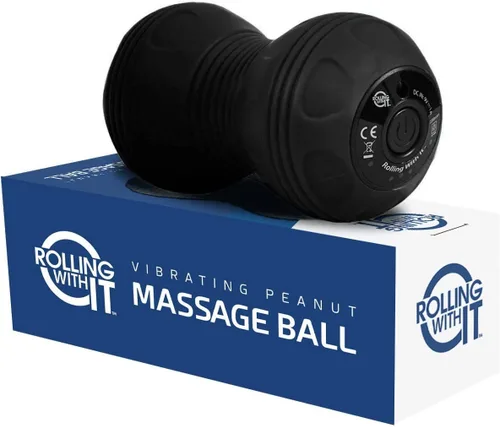 Rolling With It Bola de masaje vibratoria de maní – Terapia de punto de activación de tejido profundo, liberación miofascial – de mano, inalámbrica