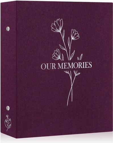 Miniatura 35 de Lanpn Álbumes de fotos pequeños de 4 x 6 pulgadas, 50 imágenes, paquete de 2 unidades, mini capacidad de lino Our Memories, juego de bolsillos