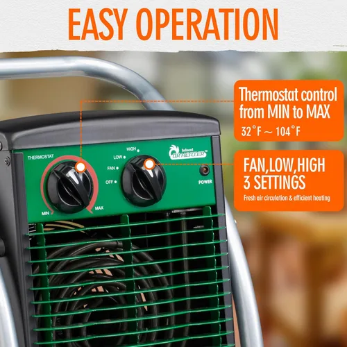 Miniatura 2 de Dr. Infrared Heater DR218-3000W Calentador de infrarrojos para invernadero, garaje, taller, 3000 vatios