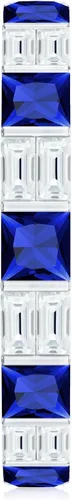 Miniatura 8 de Certified Lab Grown Blue Sapphire Eternity Band, AAAA Quality, Sapphire Moissanite Anniversary Ring - Ready To Gift