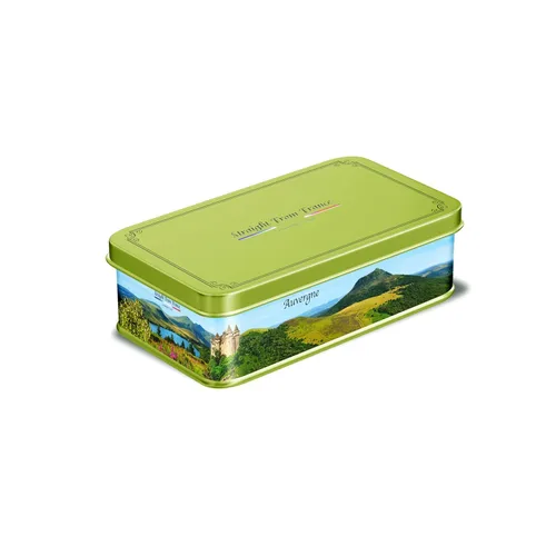 Straight from France Genuinely French, Surtido de mini gelatinas de frutas francesas (Pates de Fruit), 5 sabores en lata de regalo de dulces con