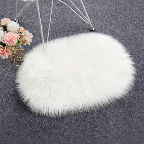Miniatura 11 de RosieLily Alfombra de piel sintética ultrasuave de 1.3 x 2 pies, piel de oveja lanuda esponjosa, lavable a máquina, manta decorativa