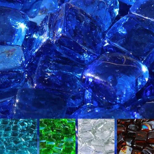 Miniatura 9 de Cubos reflectantes de vidrio para hoguera, vidrio de grado profesional para hoguera, roca de vidrio de 1 pulgada, piedras de vidrio, hoguera de gas