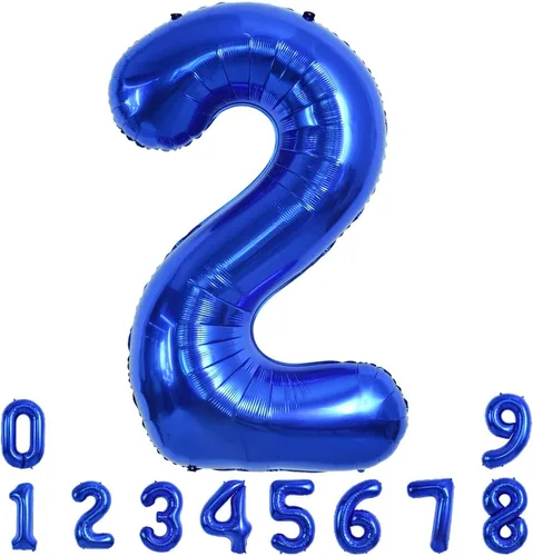 Miniatura 18 de TONIFUL Globo azul marino número 1 de 40 pulgadas de Mylar de gran tamaño azul oscuro digital 1 globo para fiesta de cumpleaños, despedida