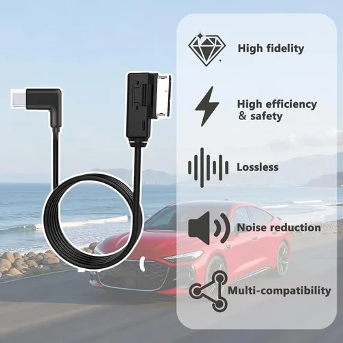 Miniatura 3 de HAIN - Adaptador AMI para interfaz de música de coche, cable auxiliar tipo C para A3 A4 A5 A6 A8 para 17 17 Pro 17 Pro Max Air 16 Pro 16 Pro Max 15