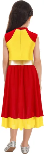 Miniatura 85 de CHICTRY Vestido de baile lírico sin mangas asimétrico para niñas, disfraz de adoración litúrgica contemporánea