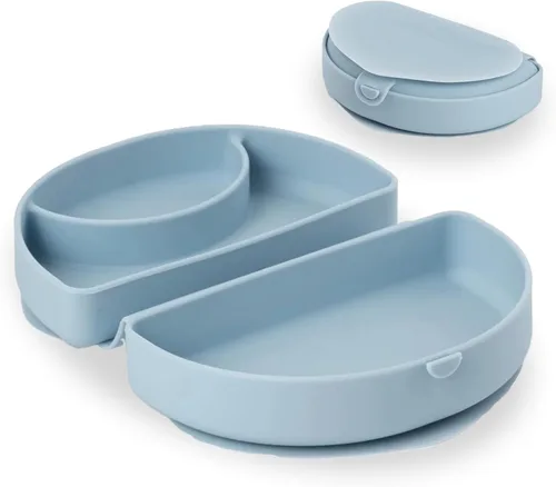 Miniatura 7 de Miniware Plato de viaje para bebé con succión, plegable de silicona esencial para promover la autoalimentación, apto para lavavajillas, sin BPA