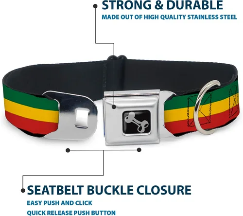 Miniatura 4 de Buckle-Down Collar de perro con hebilla para cinturón de seguridad, 1 pulgada de ancho, se adapta a cuello de 9 a 15 pulgadas, pequeño