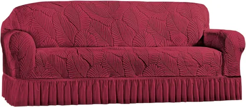 Miniatura 18 de Collections Etc Funda deslizante con diseño de hojas texturizadas y borde fruncido